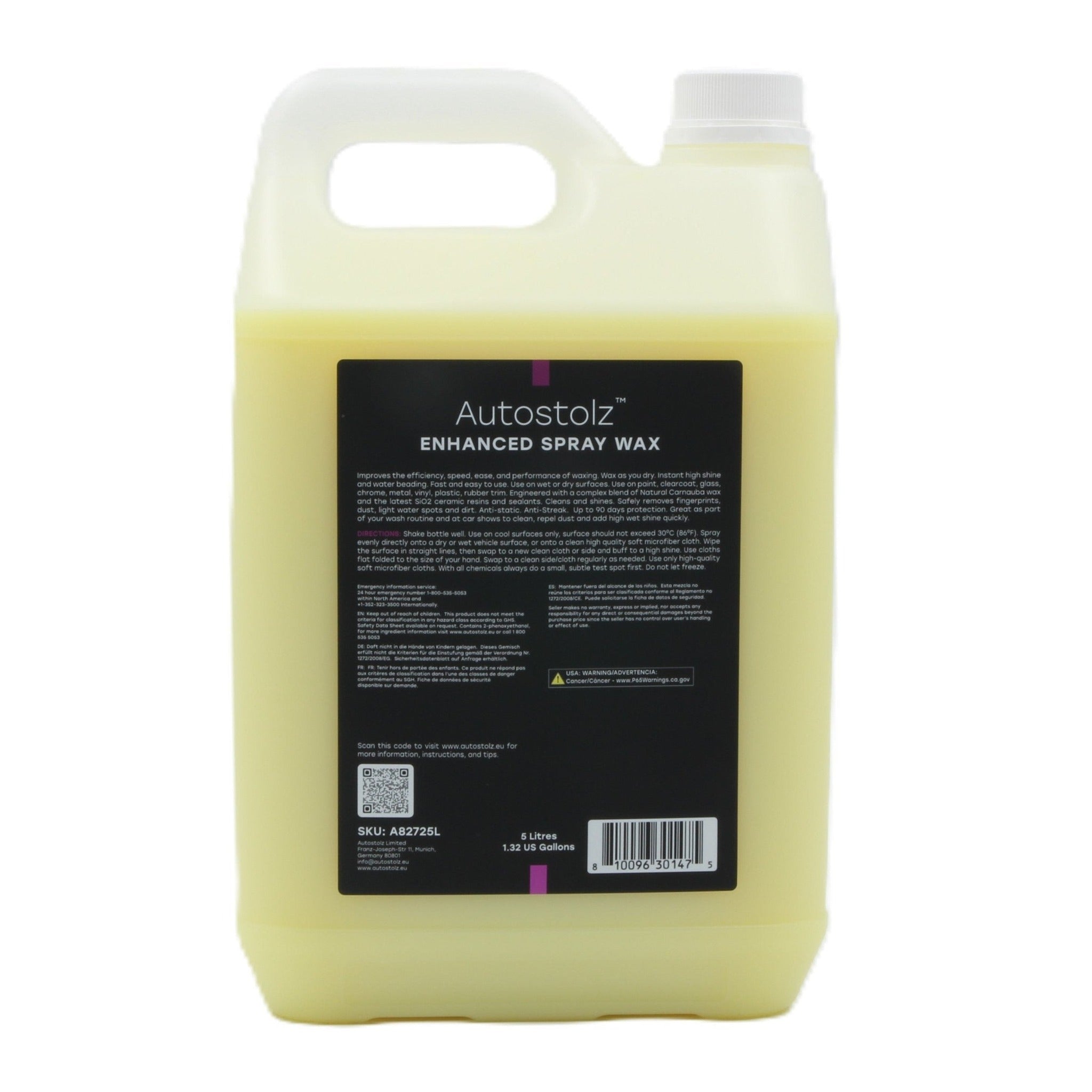 Autostolz Enhanced Ceramic Spray Wax 5 litre – Carnauba & SiO2