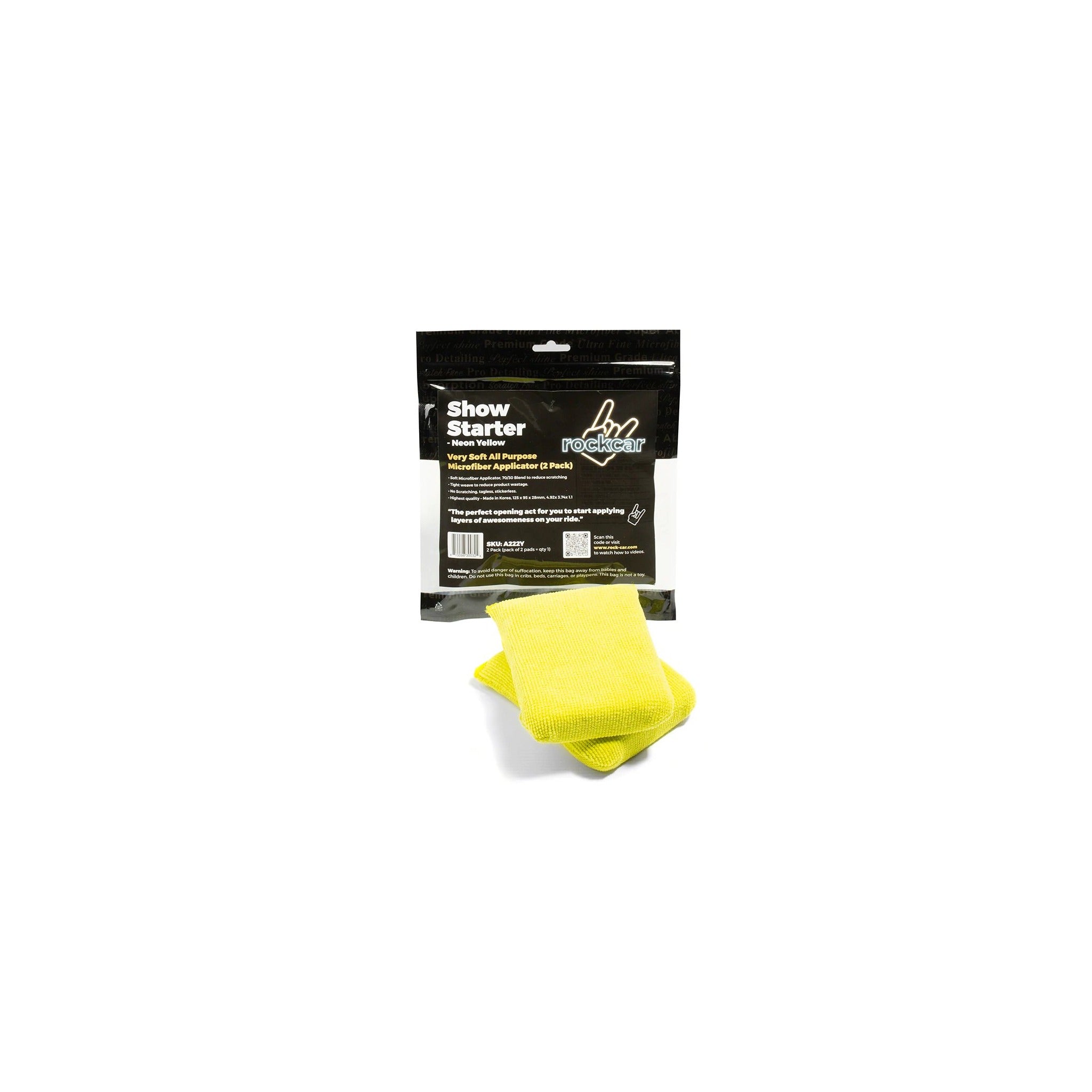 RockCar Show Starter Applicator, Neon Yellow, 2 Pack