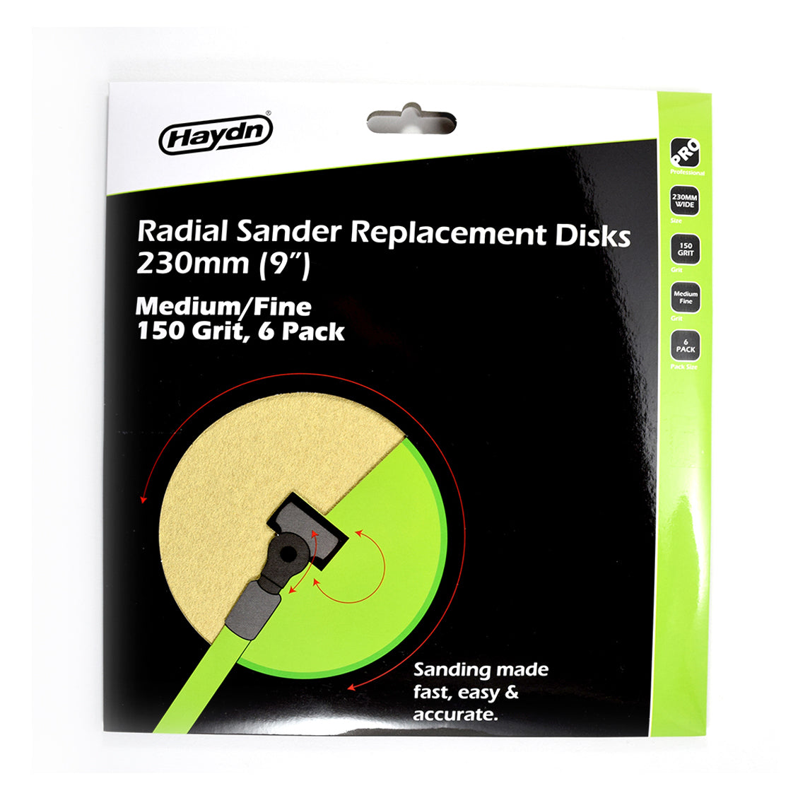 Haydn Radial Sander Replacement Disc 6 Pack