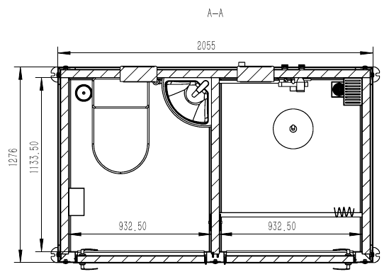 Illustrative floor layout for Mobile Toilet and Separate Shower Unit