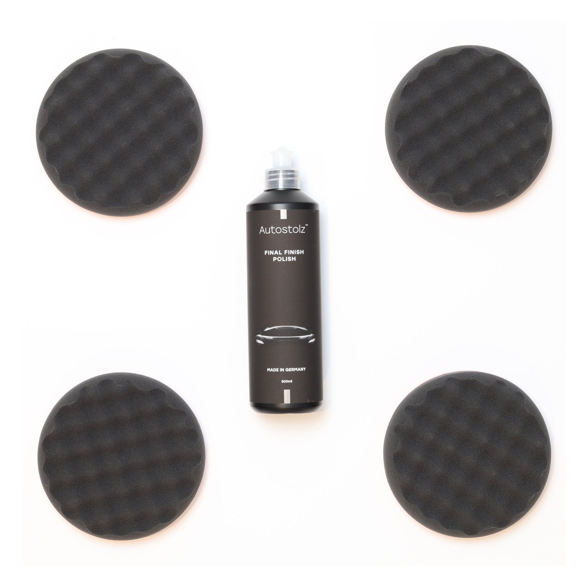 Autostolz Black Cloud Finish Pad & Polish Kit – 4 + 500ml