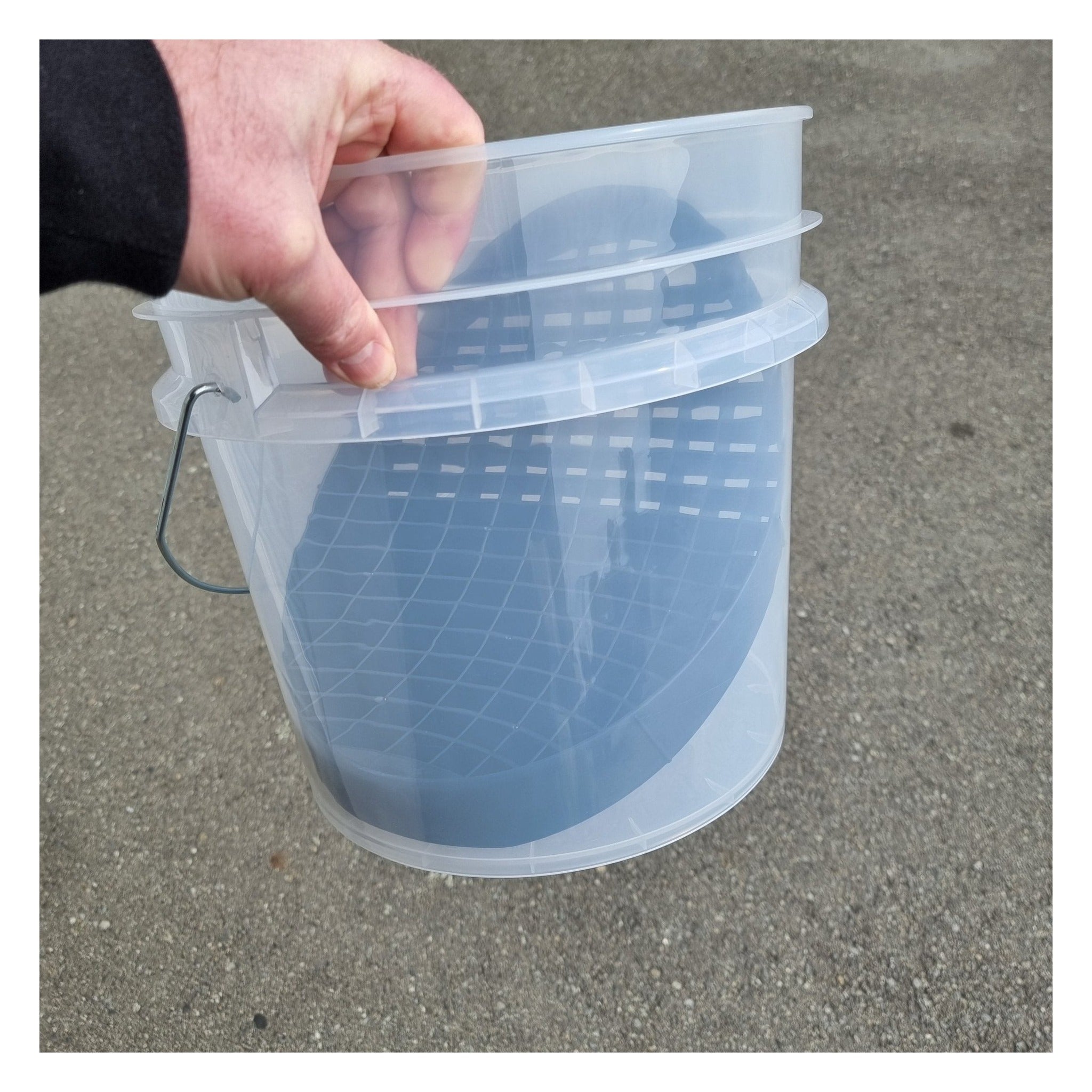 RockCar 17L Clear Wash Bucket & Mitt Slide Kit – Black