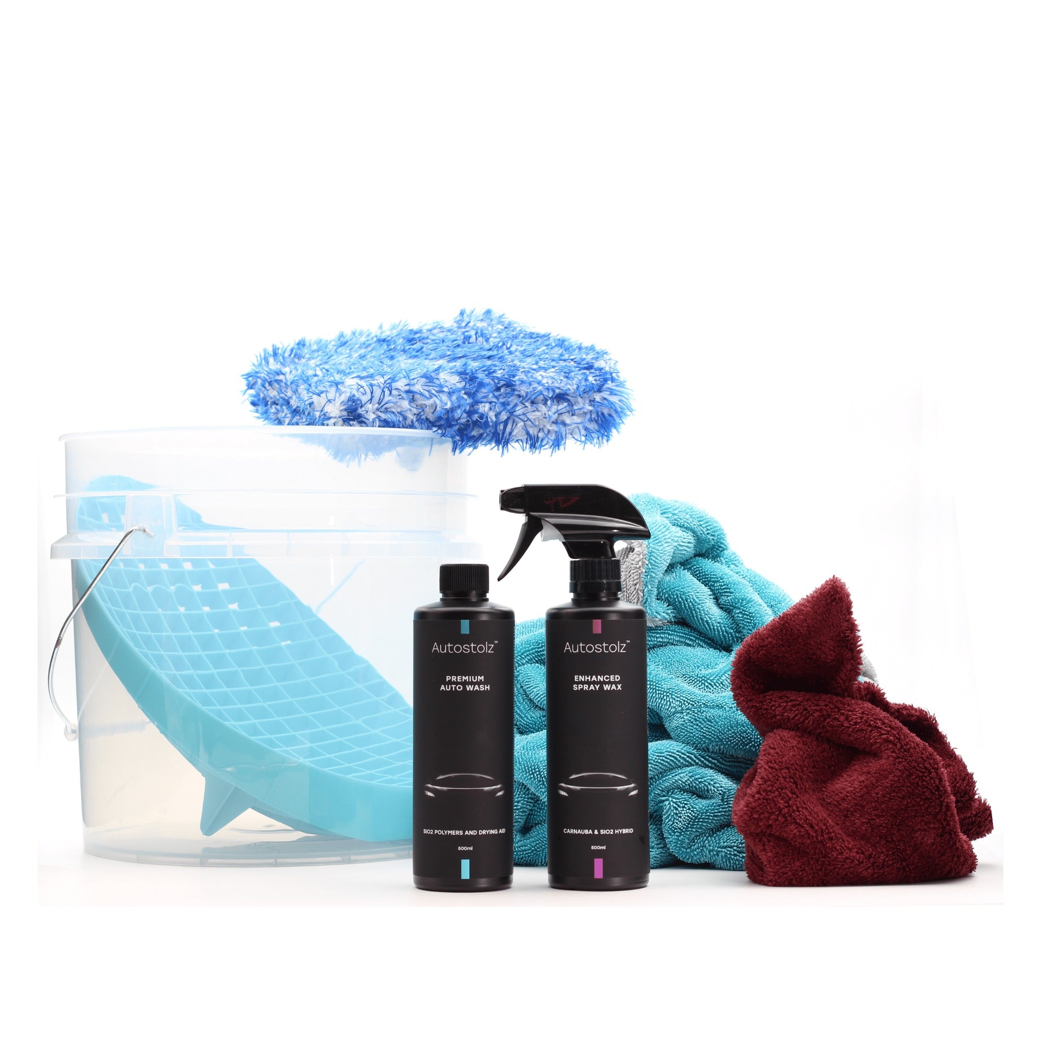 Autostolz Complete Car Wash Kit – Mint Blue Mitt Slide