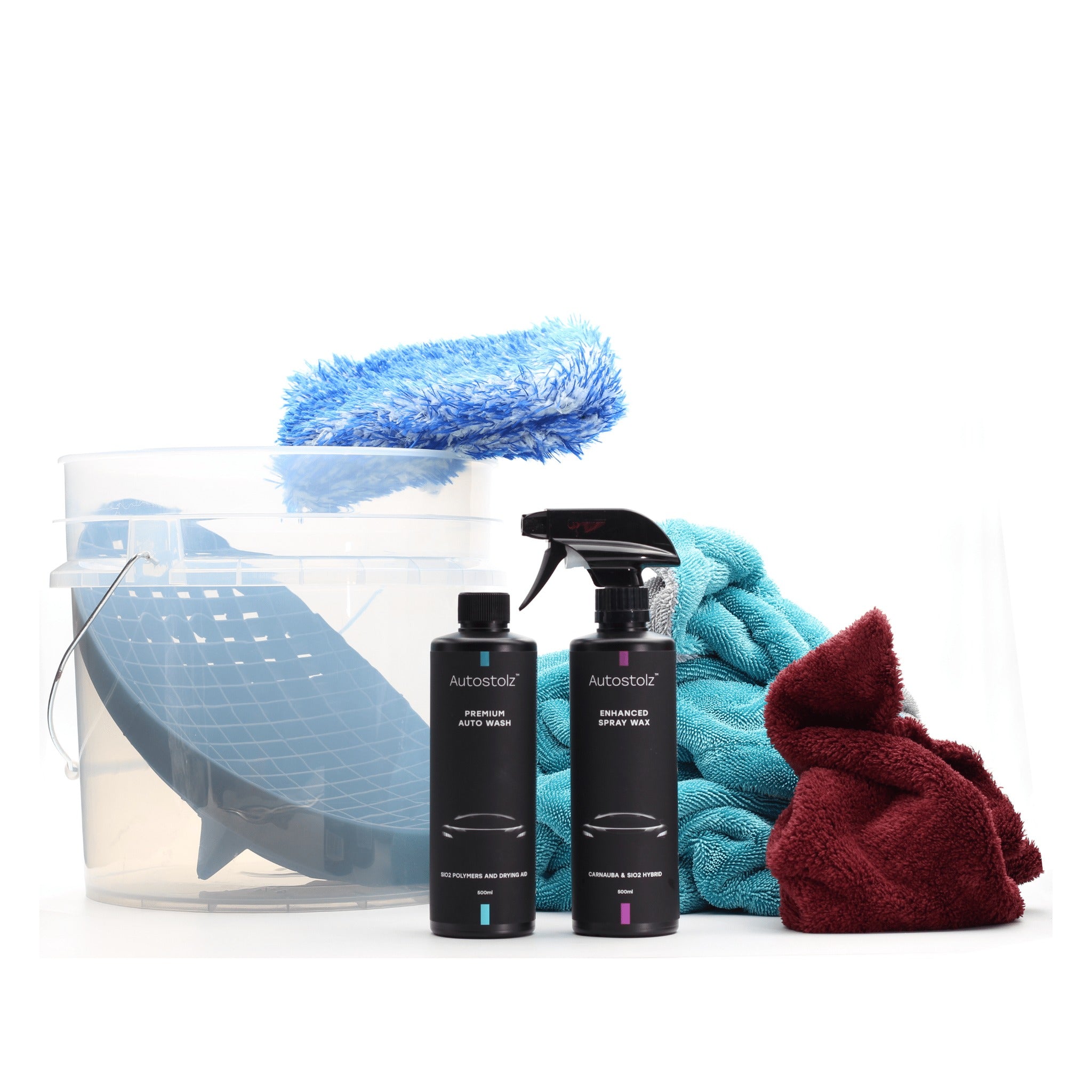 Autostolz Complete Car Wash Kit – Forest Black Mitt Slide