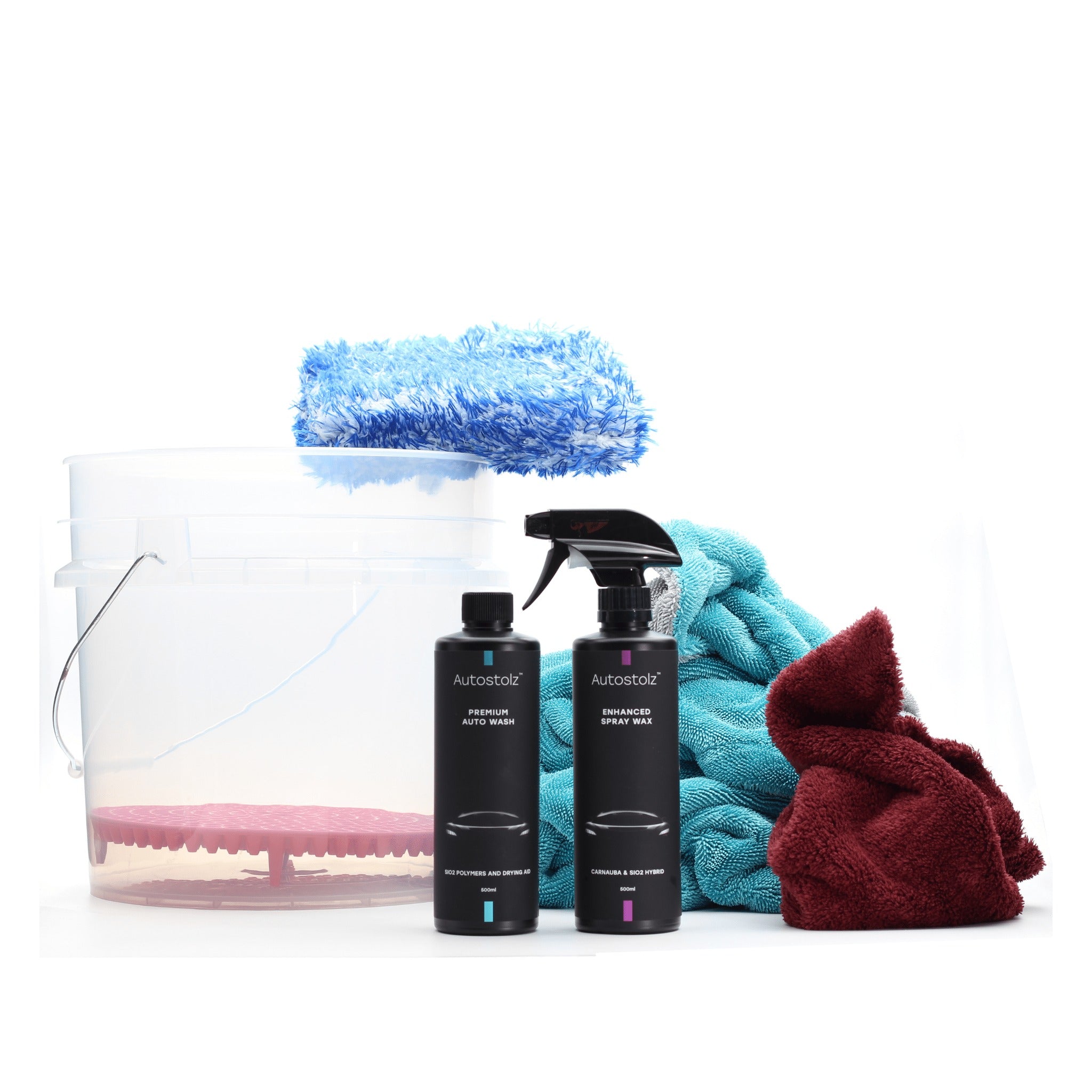 Autostolz Complete Car Wash Kit – Red Flat Dirt Trap