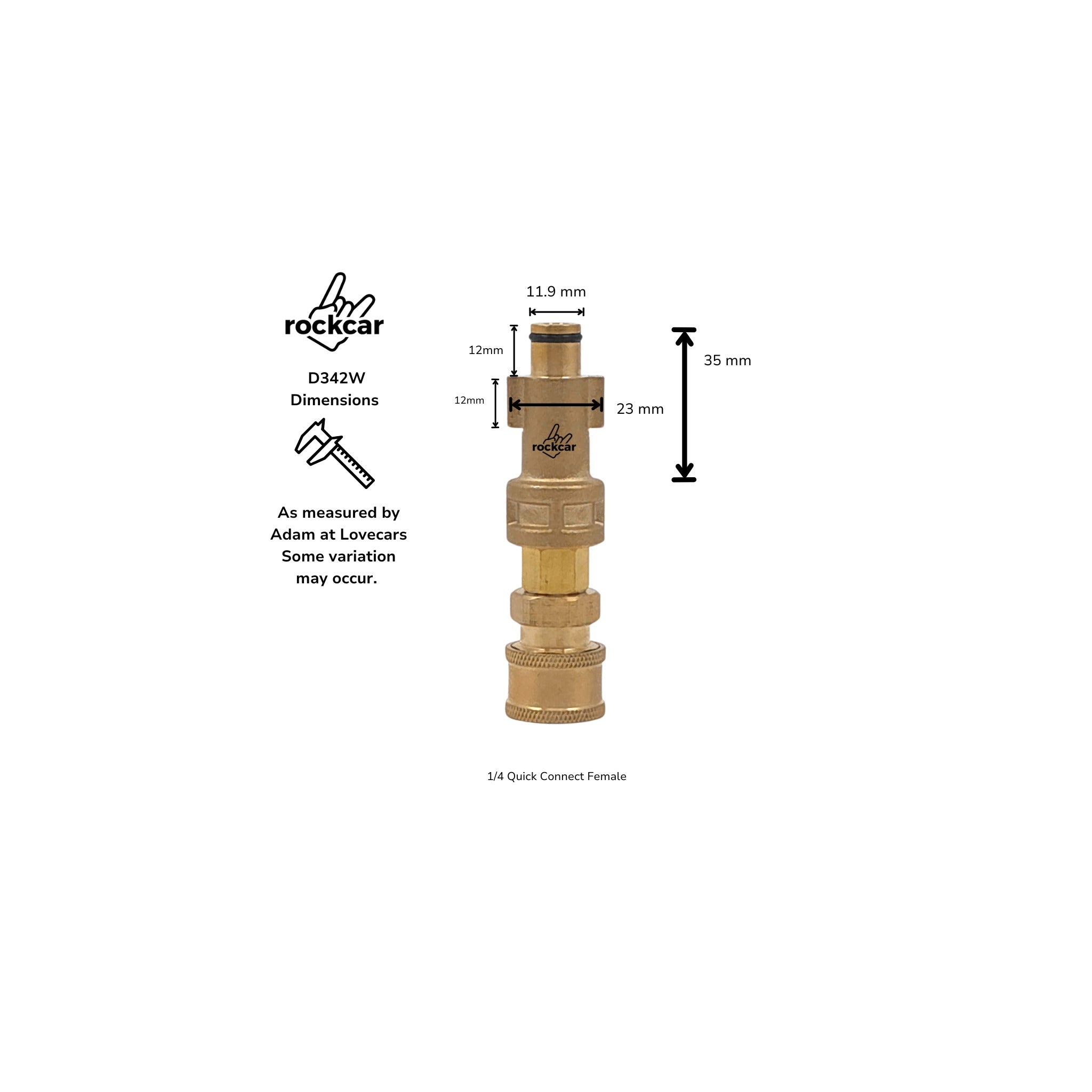 RockCar BigBoi Foam Cannon Adapter – 1/4in Quick Connect
