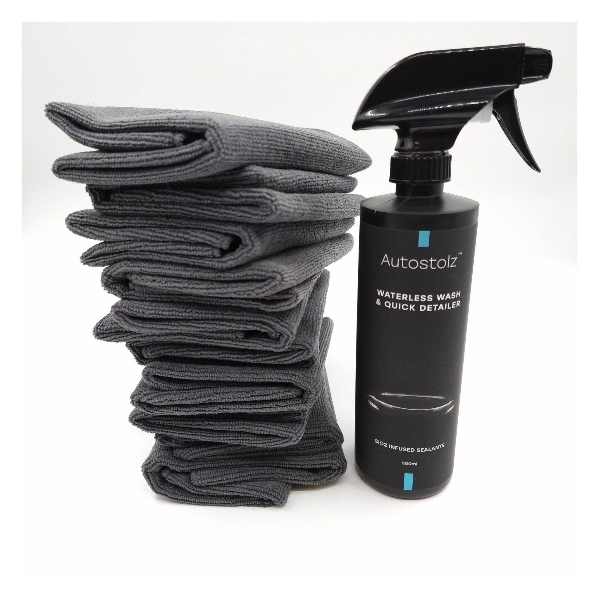 Autostolz SiO2 Waterless Wash Kit with 10 Roadie Cloths