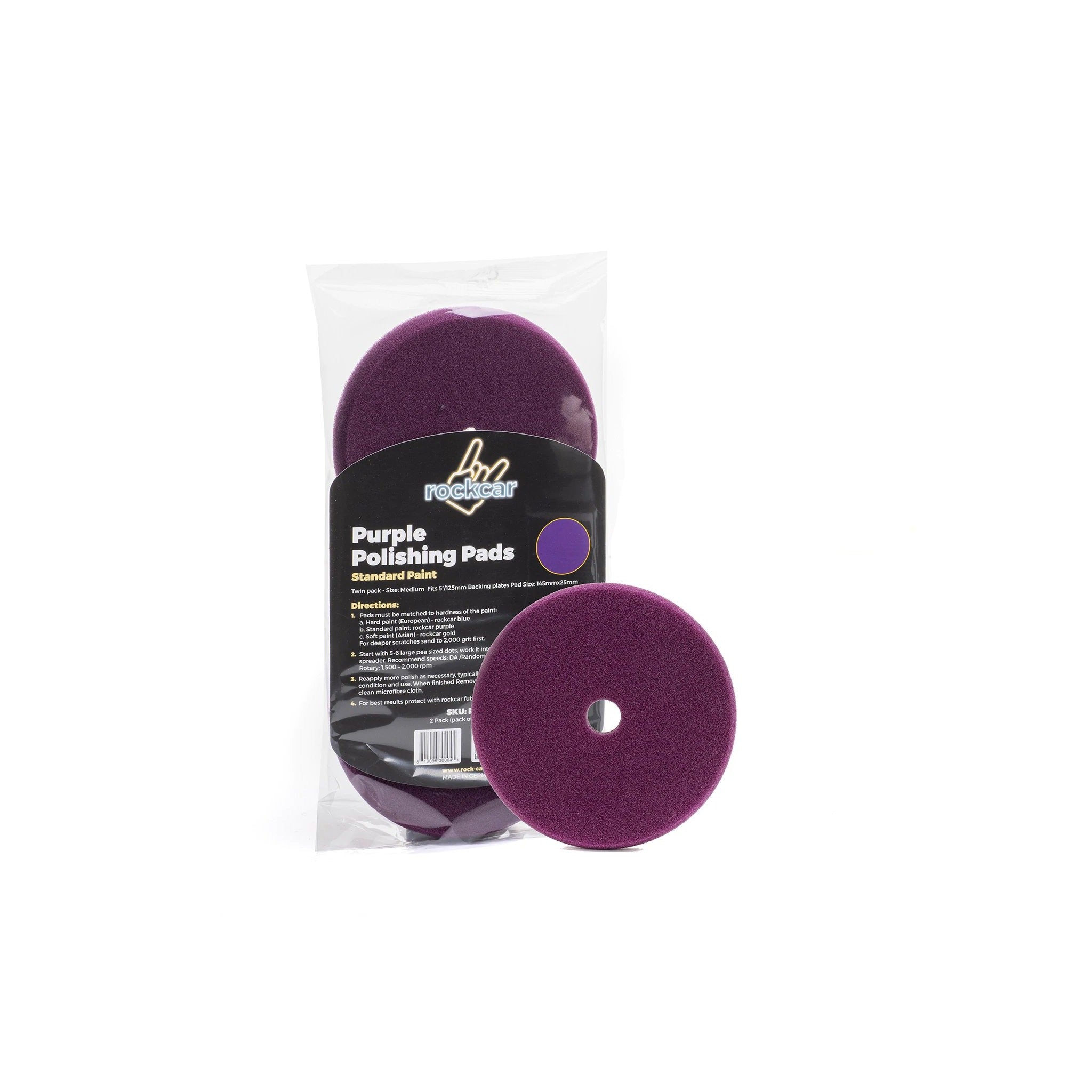 Autostolz Purple Medium Polishing Pad 145 x 25mm, 2 Pack