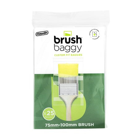 BrushBaggy Paint Brush Cover 75mm - 100mm (25 Pack)