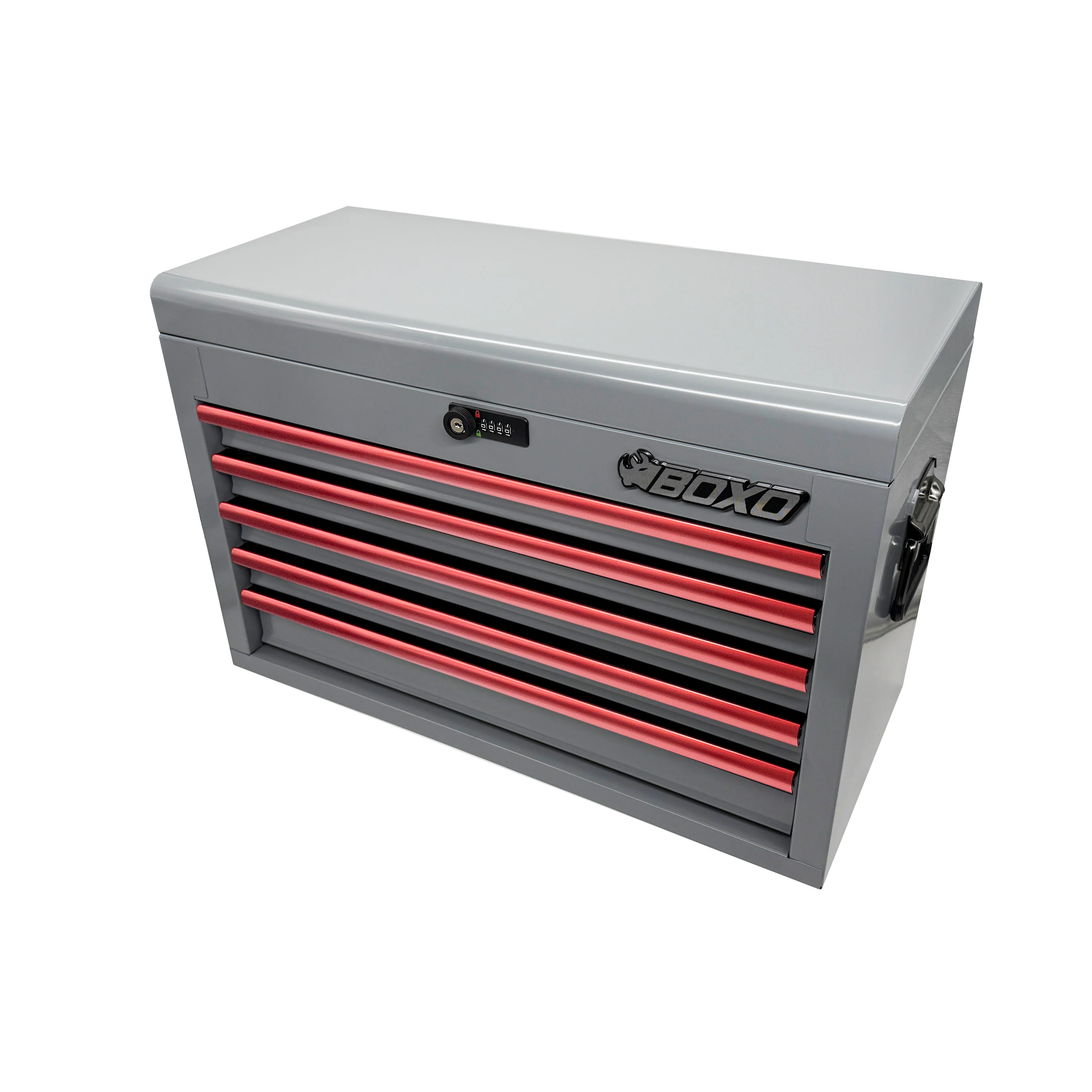 MotoBox | 103-Piece Metric Motorcycle Tool Set with 5-Drawer Hand Carry Tool Box - Black, Red