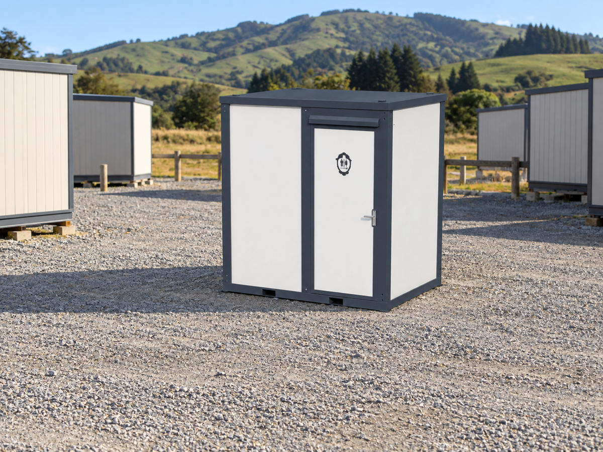 Compact Mobile Bathroom at a Remote Worksite