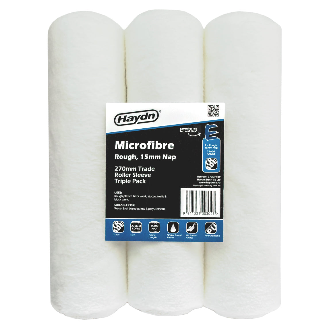 Trade Microfibre 15mm Rough Roller Sleeve