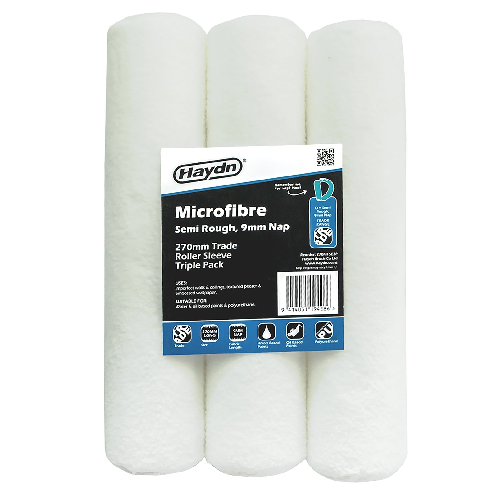 Trade Microfibre 9mm Semi Rough Roller Sleeve