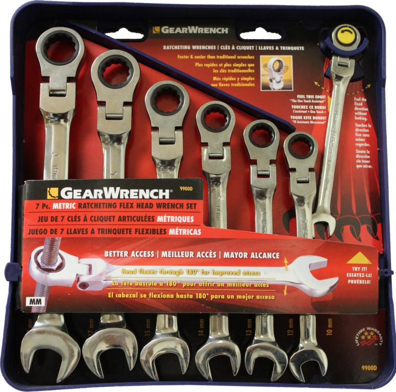 GearWrench 9900D Combination Wrench Set, Steel, 7-Piece