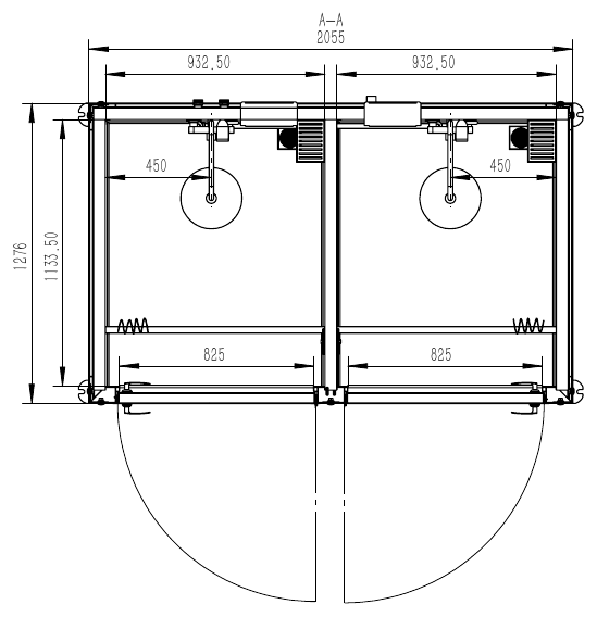 Illustrative floor layout for Mobile Double Shower Unit